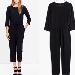 Madewell black crepe jumpsuit size 2